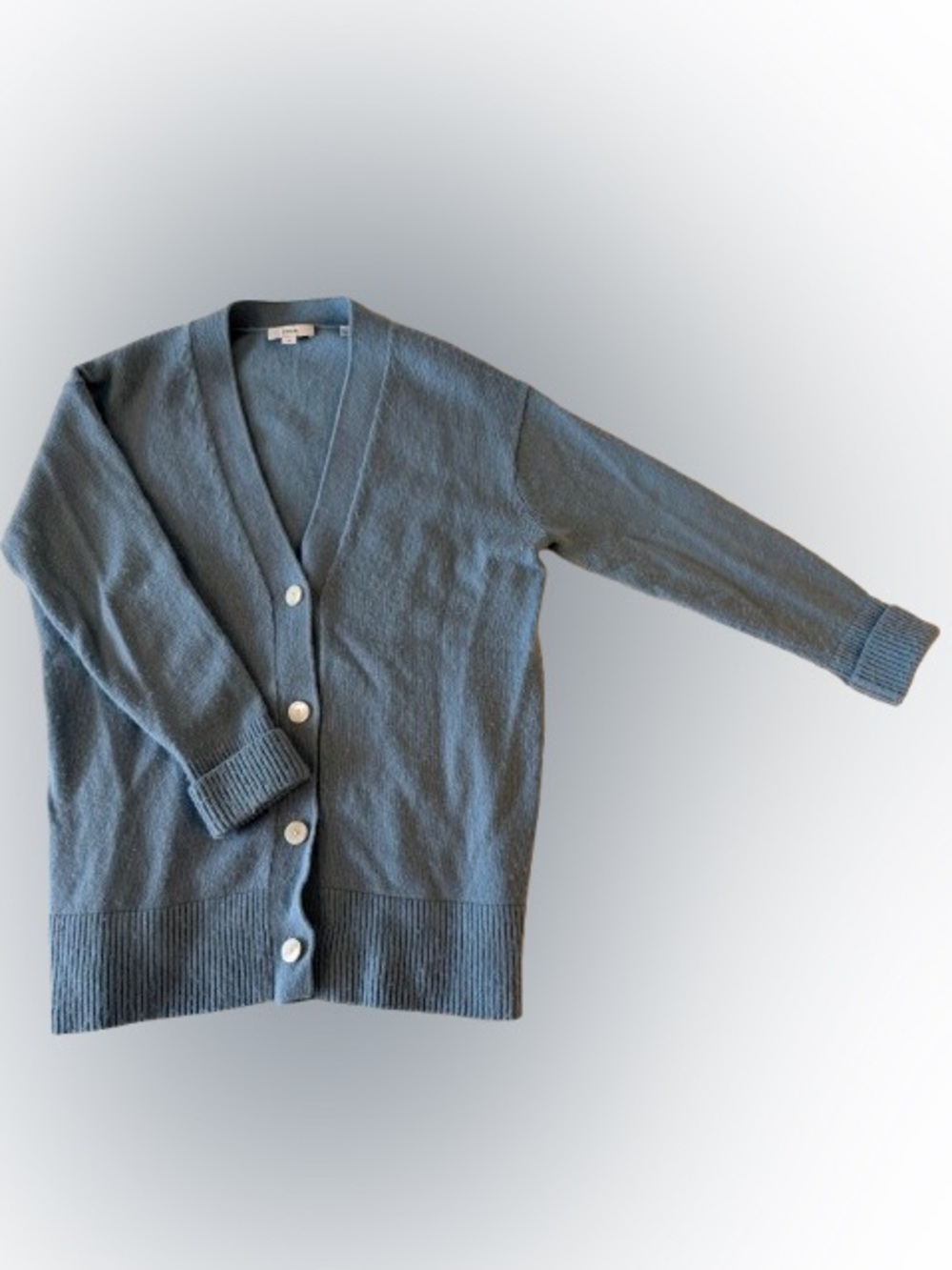 Vince Slate Blue V-Neck Button Cardigan